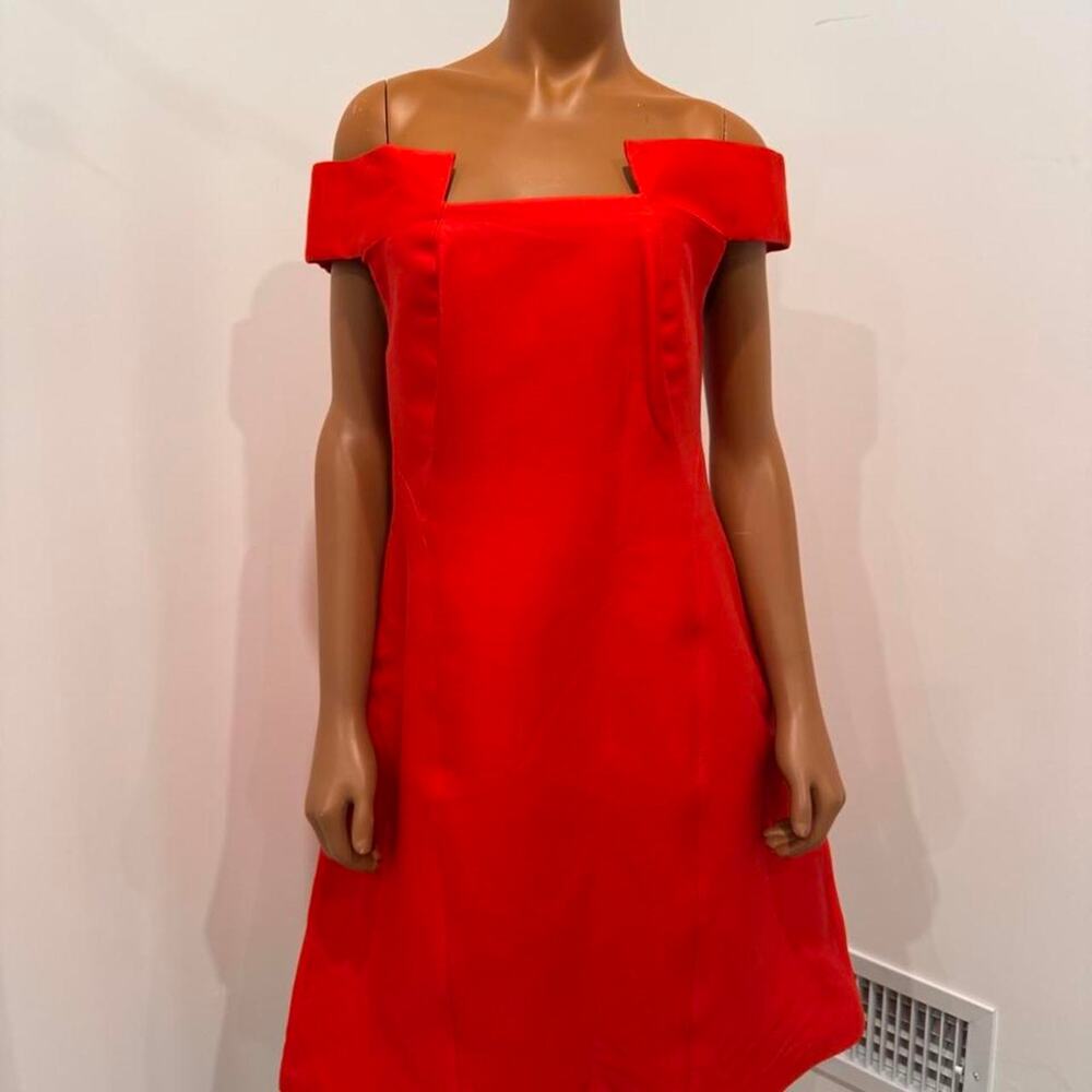 Halston heritage red off shoulder